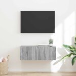 vidaXL Meuble TV mural Gris Sonoma 60 x 31 x 29.5 cm Bois d'ingénierie