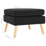 vidaXL Repose-pied Noir Tissu