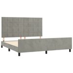 vidaXL Cadre de lit sans matelas gris clair velours
