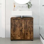 vidaXL Armoire de lavabo de salle de bain Chêne fumé 60 x 30 x 60 cm
