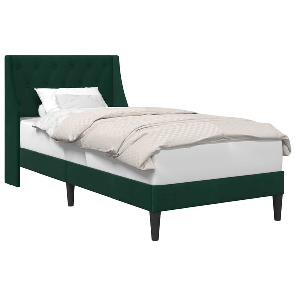 vidaXL Cadre de lit avec tête de lit Vert foncé 80 x 200 cm Velours