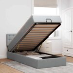 vidaXL Lit ottoman avec matelas gris clair 100x200 cm tissu