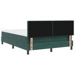 vidaXL Lit à ressorts avec matelas Vert foncé 160 x 200 cm tissu