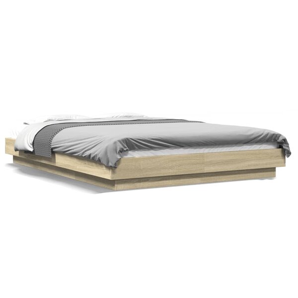 vidaXL Cadre de lit avec lumières LED sans matelas 120x200 cm