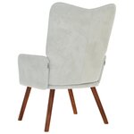 vidaXL Chaise de relaxation Gris clair Velours
