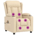 vidaXL Fauteuil de massage Crème Tissu
