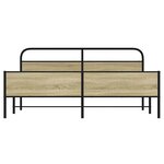 vidaXL Cadre de lit en métal sans matelas chêne sonoma 193x203 cm