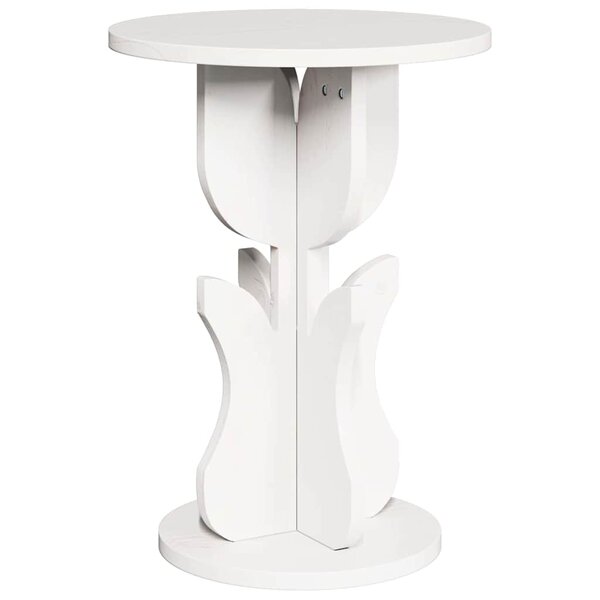 vidaXL Table basse Blanc 39 5 x 39 5 x 53 5 cm Bois massif en pin