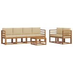 vidaXL Ensemble de canapés d'extérieur 7 pc Naturel et Beige