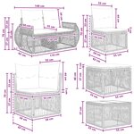 vidaXL Ensemble de canapé de jardin 8 Pièces Noir et blanc crème