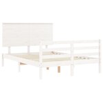 vidaXL Cadre de lit sans matelas blanc 120x200 cm bois massif