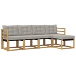vidaXL Ensemble de canapés d'extérieur 5 pc Blanc et gris clair