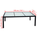 vidaXL Ensemble à manger d'extérieur 9Pièces coussins résine tressée noir