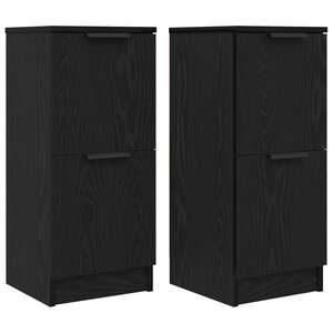 vidaXL Buffets 2 Pièces en Chêne Noir  30x30x70 cm  Fabriqué en Bois d'Ingénierie