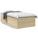 vidaXL Cadre de lit chêne sonoma 75x190 cm bois d'ingénierie