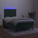 vidaXL Sommier à lattes de lit avec matelas LED Vert foncé 120x200 cm