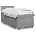 vidaXL Sommier à lattes de lit avec matelas gris clair 80x200 cm tissu