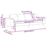 vidaXL Sofa en tissu Vert gris 208 cm Tissu en velours côtelé