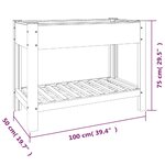 vidaXL Lit surélevé de jardin avec étagère Gris 100x50x75 cm WPC