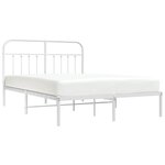 vidaXL Cadre de lit métal sans matelas et tête de lit blanc 140x200 cm