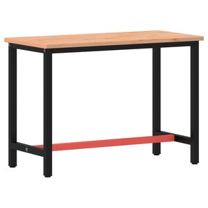 vidaXL Établi 115x55x81 5 cm bois massif de hêtre et métal