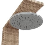 vidaXL Douche d'extérieur beige 50x55x224cm résine tressée bois acacia