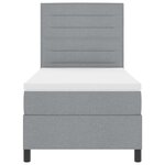 vidaXL Lit à ressorts avec matelas Gris clair 90 x 190 cm tissu