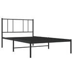 vidaXL Cadre de lit métal sans matelas avec tête de lit noir 75x190 cm