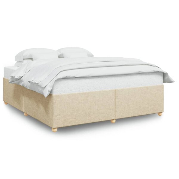 vidaXL Cadre de lit sans matelas crème 200x200 cm tissu