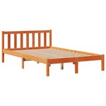vidaXL Lit bibliothèque sans matelas cire marron 135x190 cm pin massif