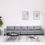 vidaXL Canapé à 5 places Gris clair Tissu