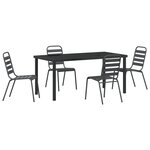 vidaXL Ensemble de salle à manger de jardin 5 pièces en acier gris foncé