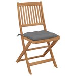 vidaXL Chaises pliables de jardin lot de 2 avec coussins Bois d'acacia