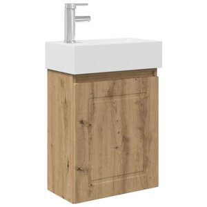 vidaXL Meuble de salle de bain avec robinet Chêne artisanal