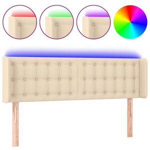 vidaXL Tête de lit à LED Crème 147x16x78/88 cm Tissu