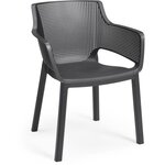 Lots de 6 Fauteuils monoblocs - empilables en résine de synthese  - forme cabriolet - finition 3D (Mesh) -co - ALLIBERT BY KETER -