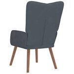 vidaXL Chaise de relaxation Gris foncé Velours
