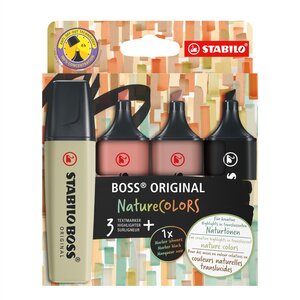 Etui carton x 4 surligneurs BOSS ORIGINAL NatureCOLORS STABILO