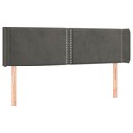 vidaXL Tête de lit à LED Gris foncé 147x16x78/88 cm Velours