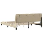vidaXL Cadre de lit avec LED sans matelas crème 180x200 cm tissu