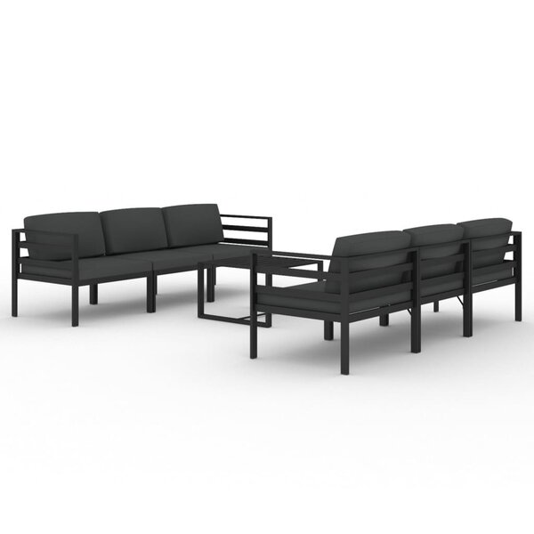 Salon de jardin meuble d'extérieur ensemble de mobilier 7 pièces avec coussins aluminium anthracite 02_0017065