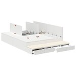 vidaXL Cadre de lit de rangement Blanc 135x190 cm