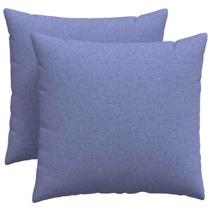 vidaXL Coussins de canapé 2 Pièces Bleu 50 x 50 cm tissu