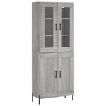 vidaXL Buffet haut Sonoma gris 69 5x34x180 cm Bois d'ingénierie