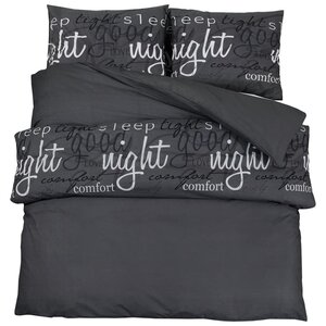 vidaXL Ensemble de housse de couette Noir 225x220 cm Coton