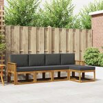 vidaXL Ensemble de canapés d'extérieur 5 pc Naturel et Anthracite