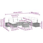 vidaXL Ensemble de salon de jardin 9 pièces avec des coussins en poly ratan marron.