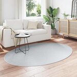 vidaXL Tapis de surface ovale HUARTE Gris 140 x 200 cm 100  Polyester