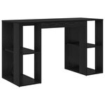 vidaXL Bureau Chêne noir 130 x 50.5 x 75 cm Bois d'ingénierie