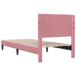vidaXL Cadre de lit avec tête de lit Rose 90 x 200 cm Velours